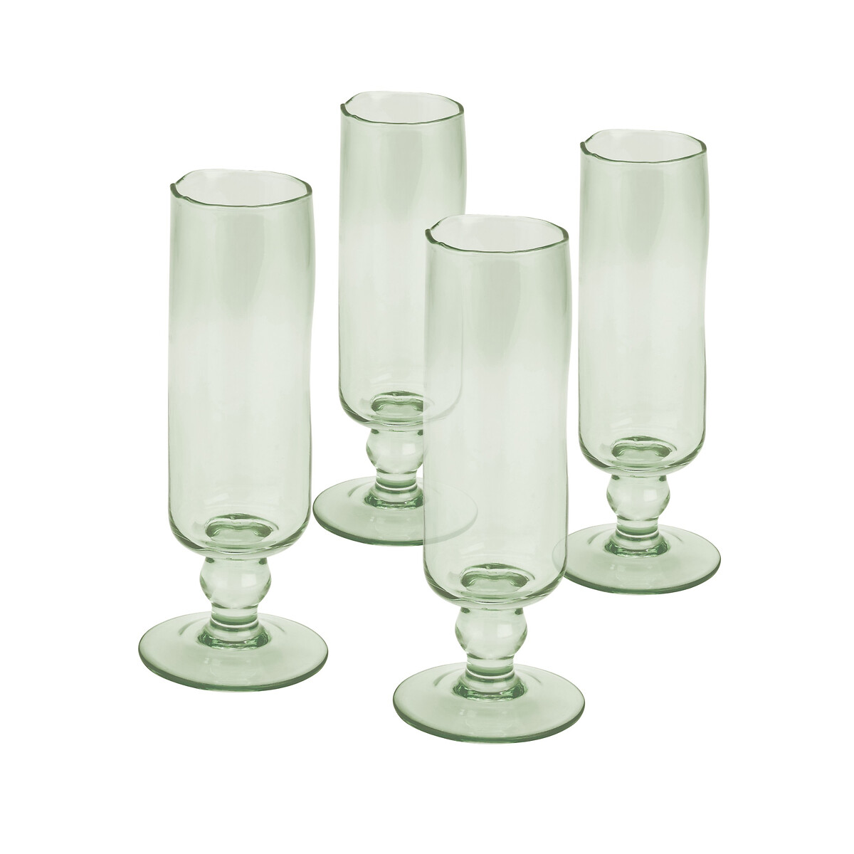 MADE.COM Set of 4 Afonso Champagne Flutes green, MADE