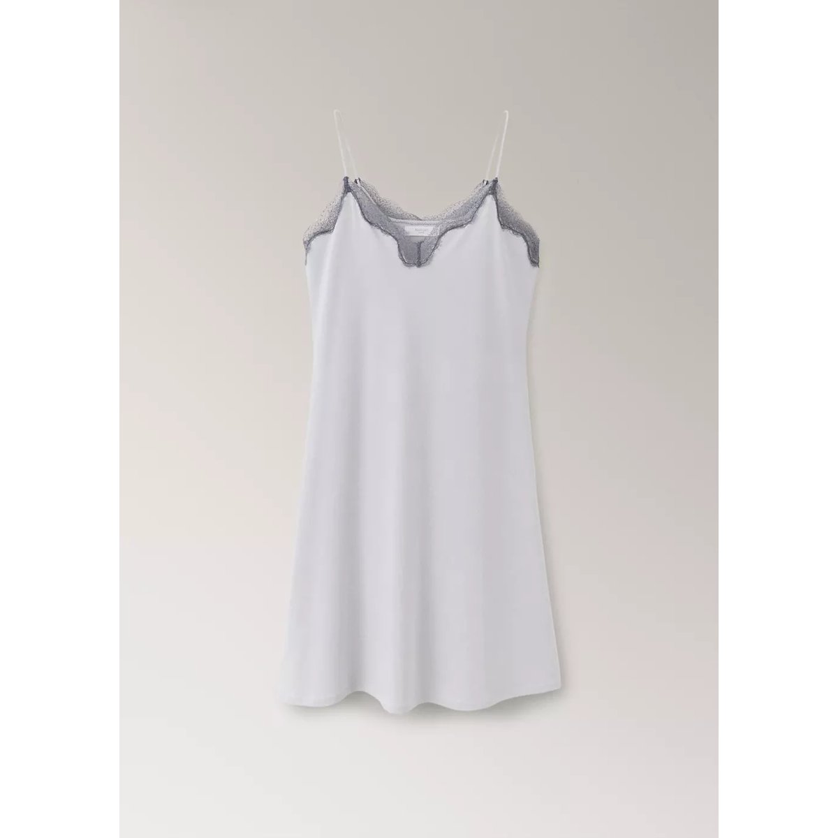 Caftan lyocell coton dentelle gris, MANGO