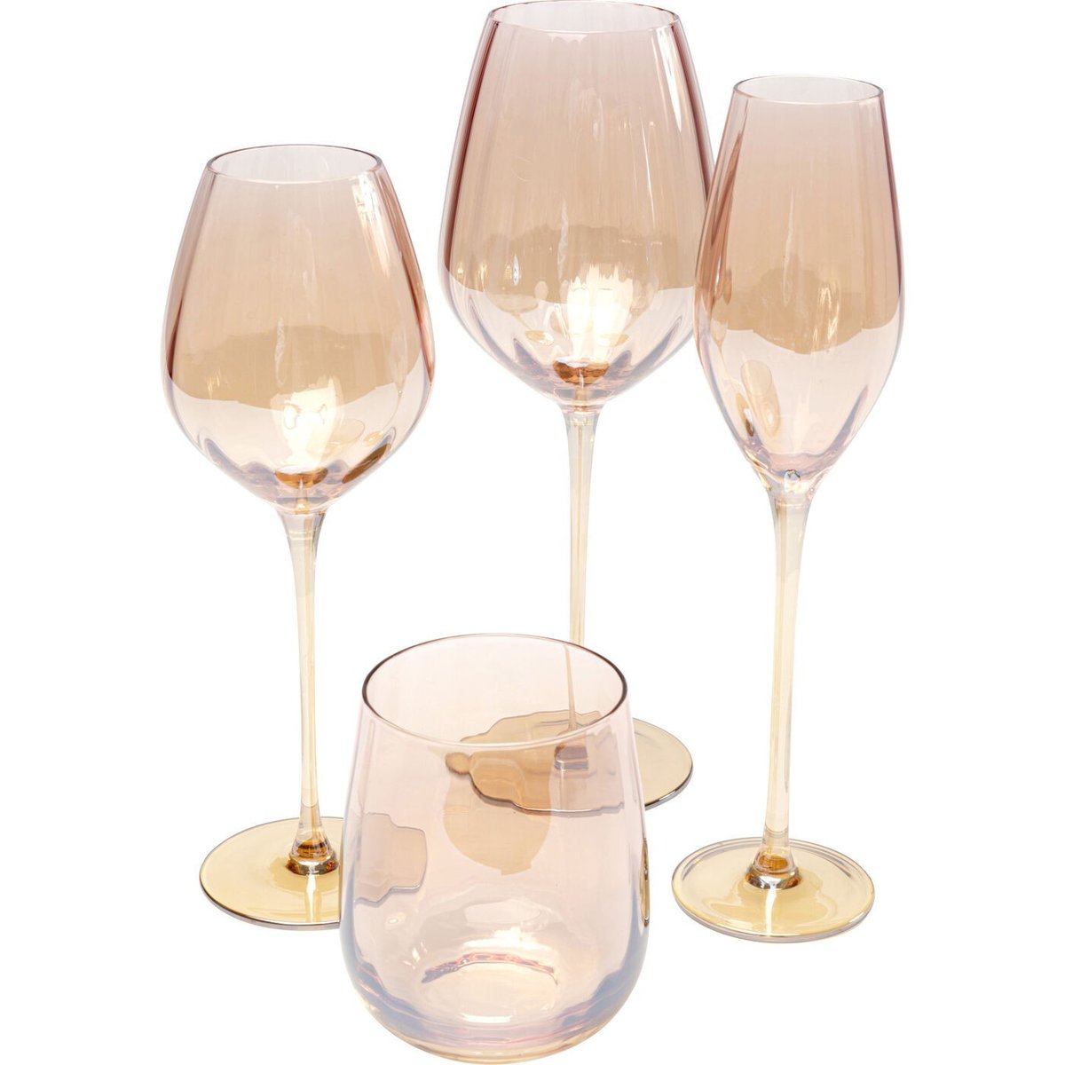 Lot de 4 verres à vin rouge, MOCCA marron, KARE DESIGN
