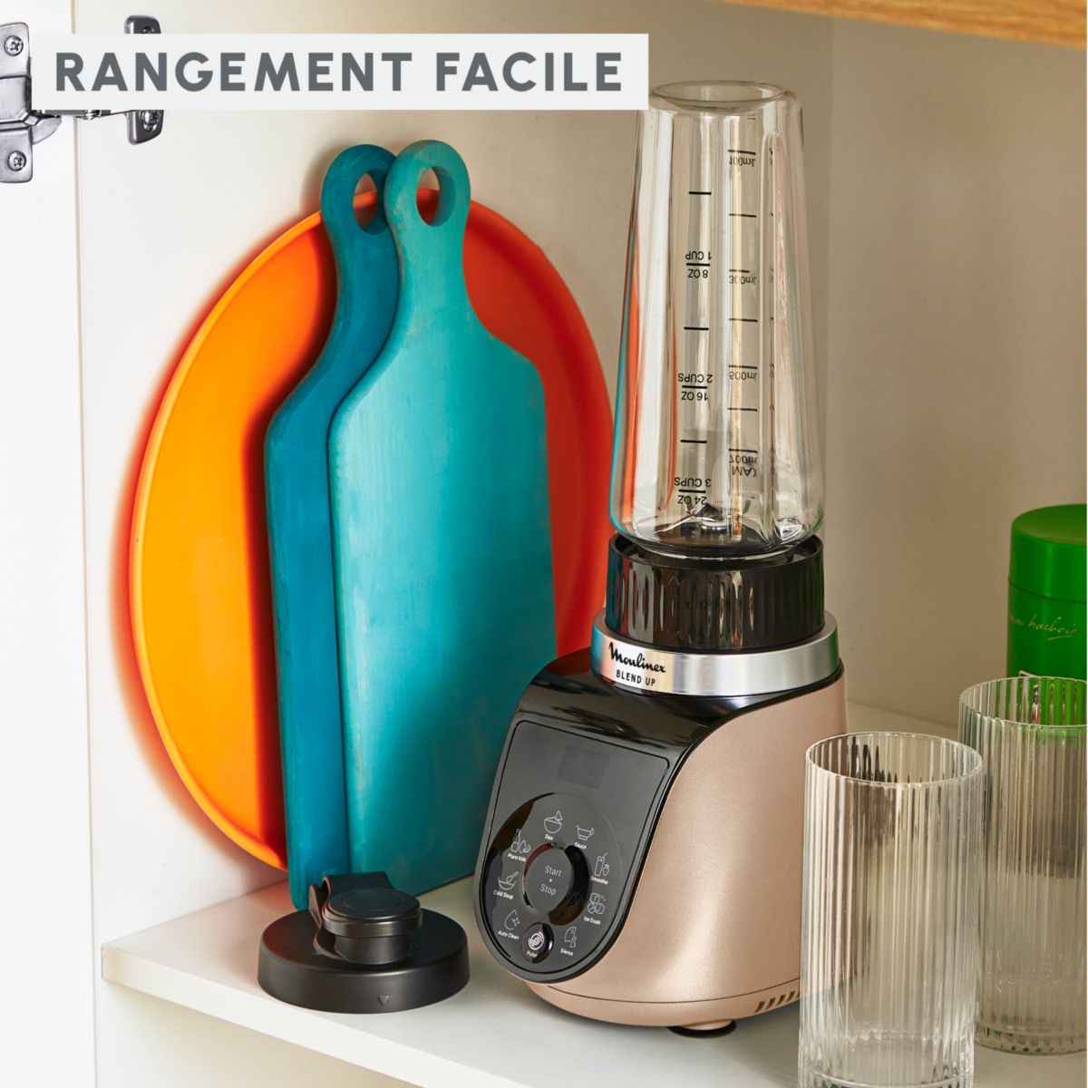 Blender Blend Up LM190AF0 mini blender - 8 programmes automatiques - Bol Tritan couleur unique, MOULINEX