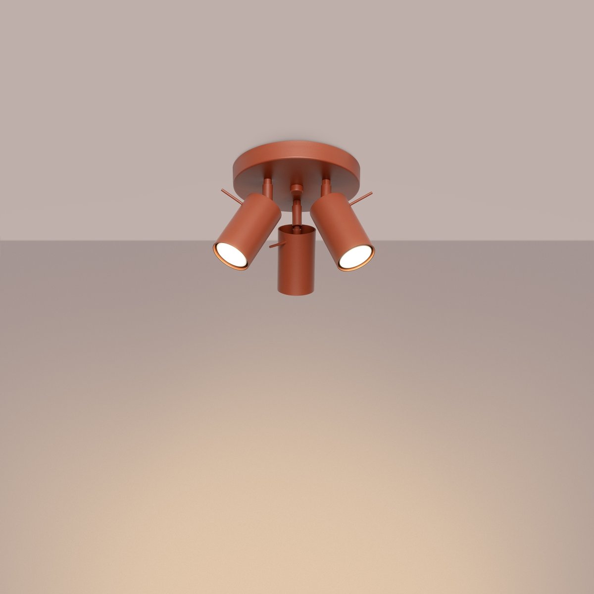 Plafonnier Acier Ocre Rouge GU10 3 Ring rouge, EDEN