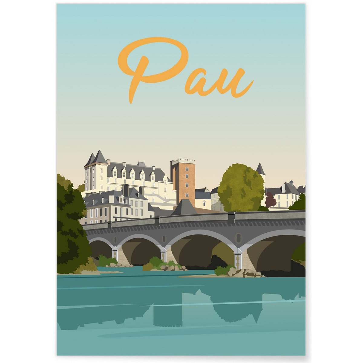 Affiche ville Pau 2 blanc, L'AFFICHERIE