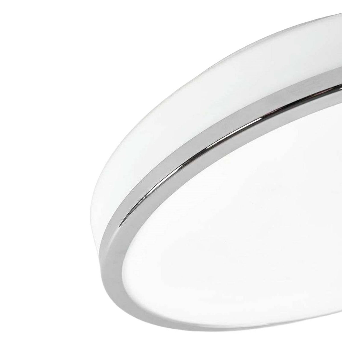Plafonnier en verre moderneLED, Lyss blanc, chrome, LINDBY