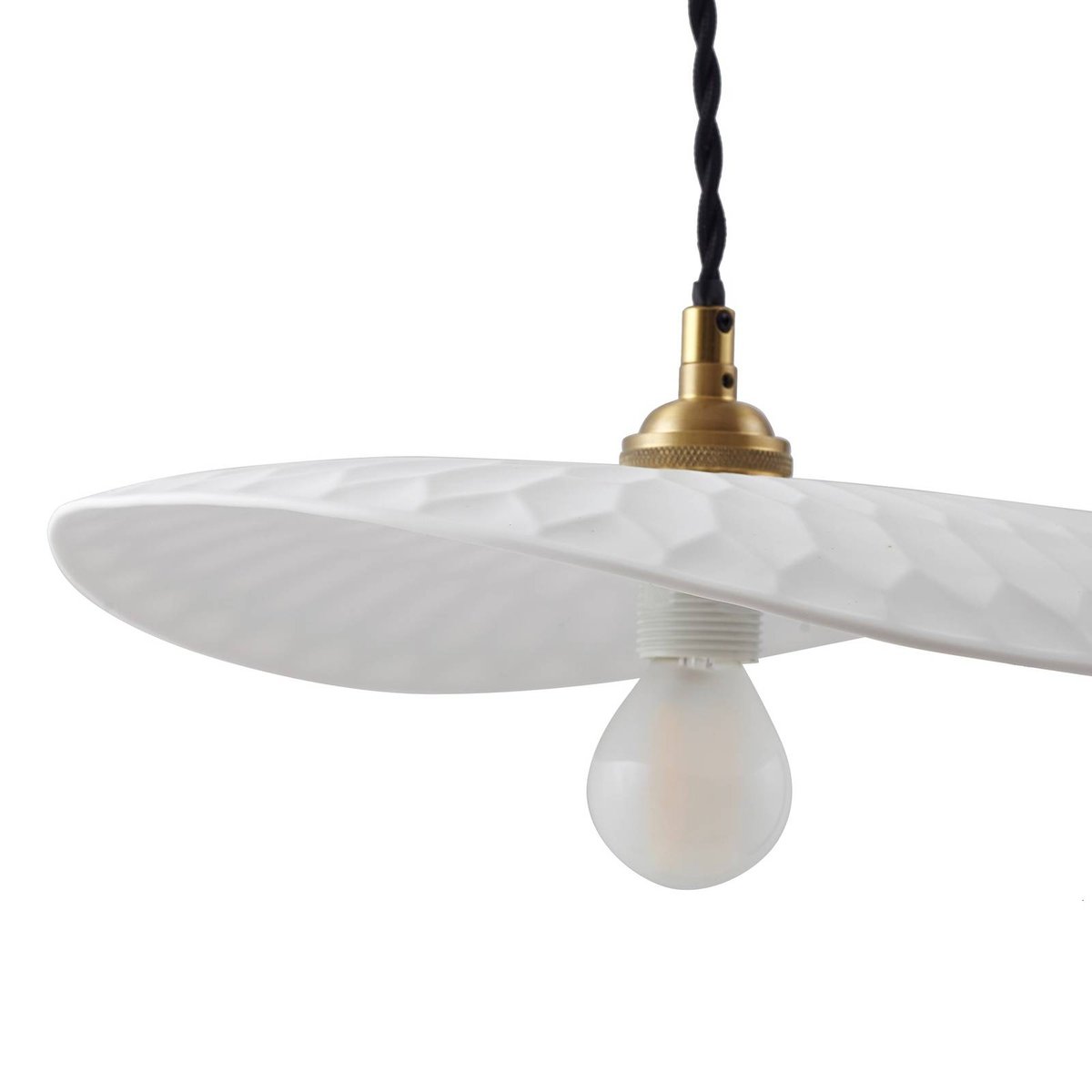 Suspension en céramique moderne, Annira blanc, laiton, LINDBY