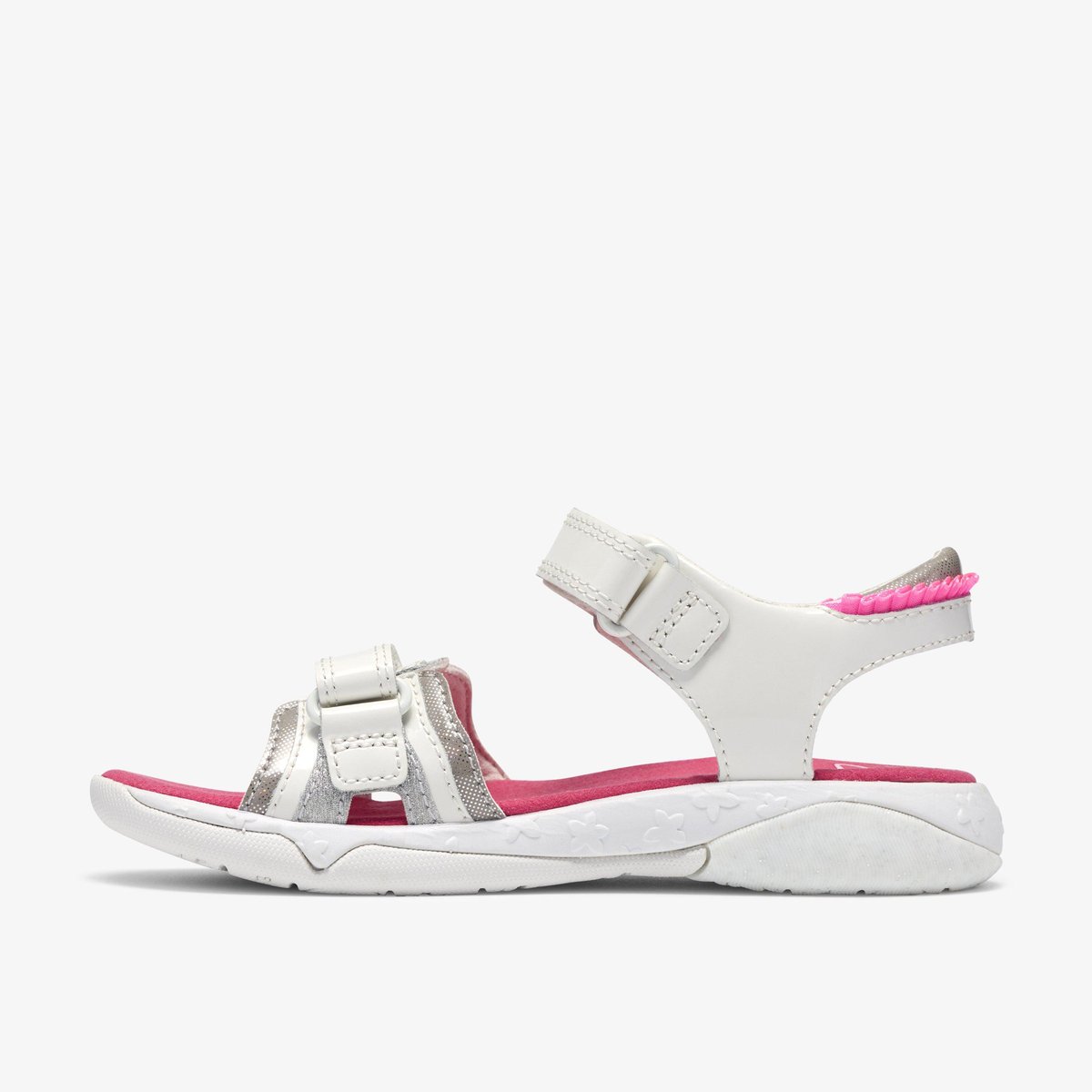 Sandales Cuir/Synthétique Coupe Large OSIAN BRILL K blanc, CLARKS