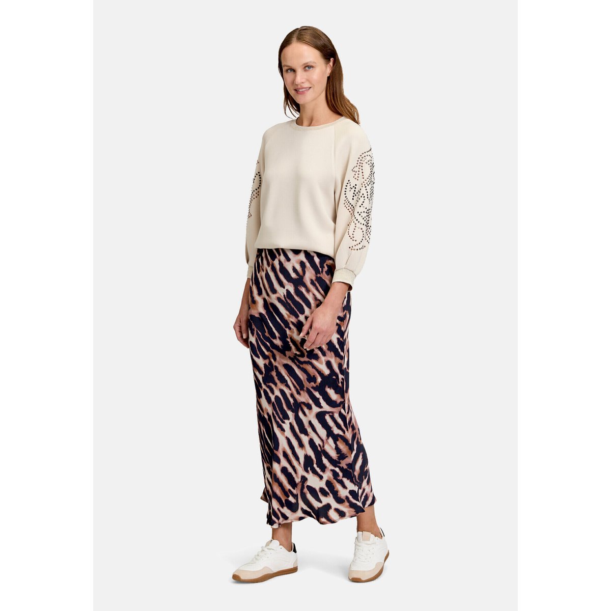 Jupe en satin unicolore dark blue/rosé, BETTY BARCLAY