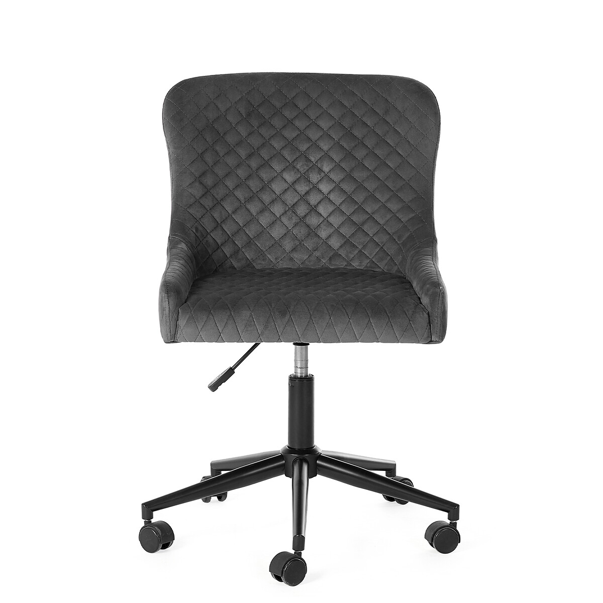 Kenton Velvet Quilted Office Swivel Chair grey, SO'HOME