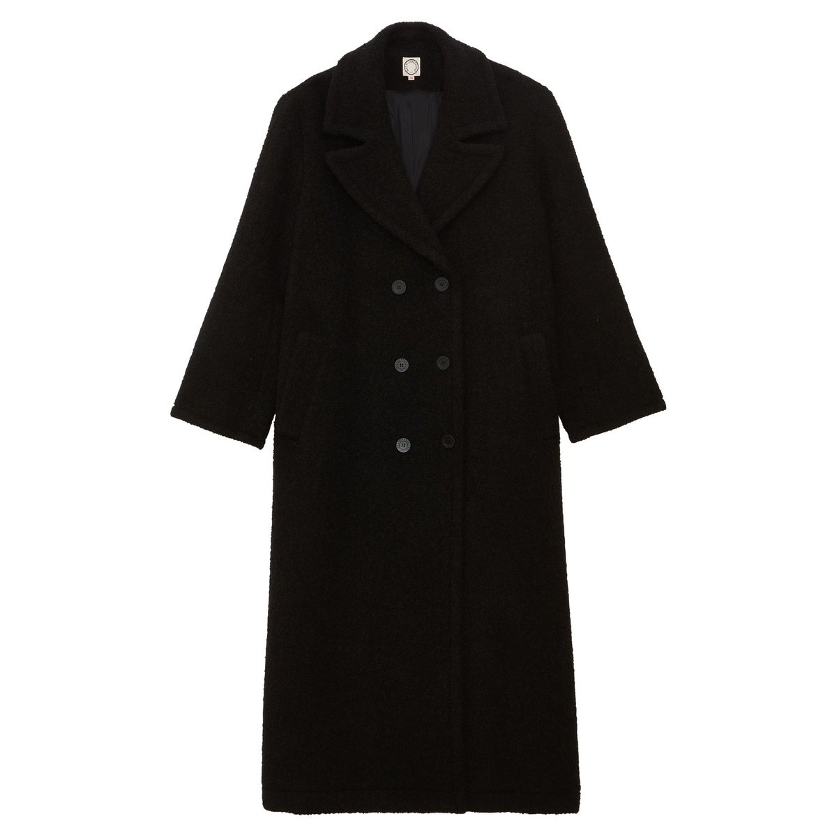 Manteau Denise en lainage à chevrons noir, INES DE LA FRESSANGE PARIS