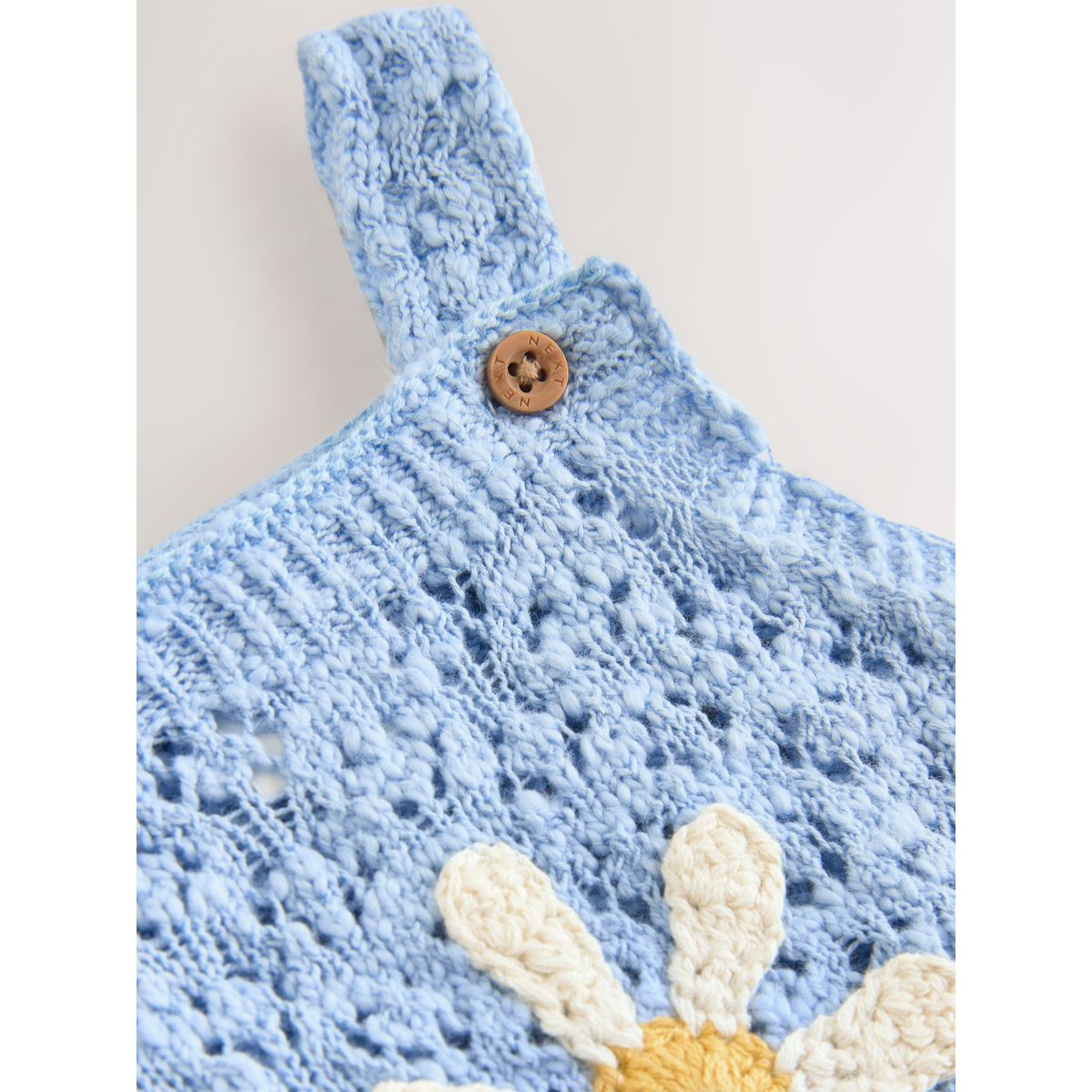 Barboteuse bébé en maille marguerite bleue, NEXT