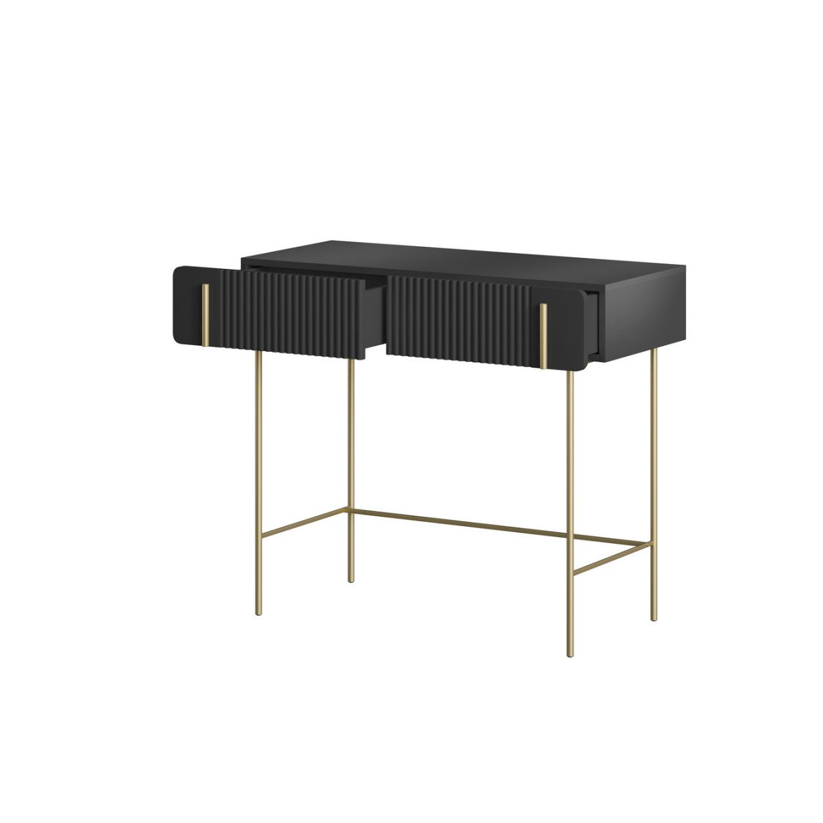 Console 100 cm panneaux de particules et MDF, MATHILDE noir, BOBOCHIC