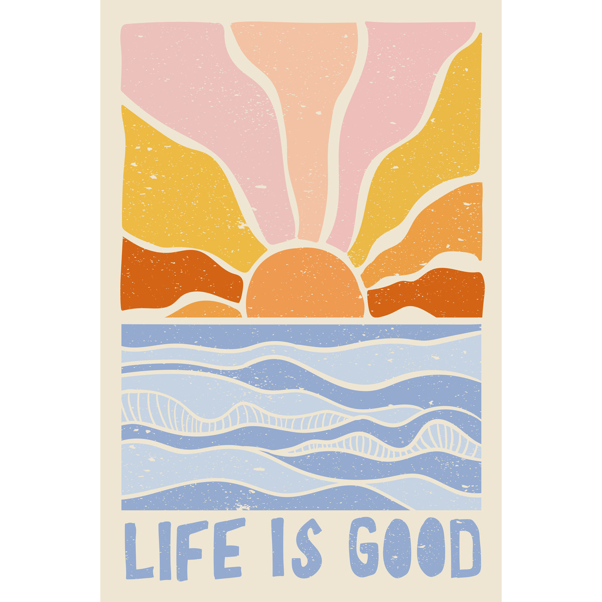 Tableau Sur Toile Life Is Good Rétro ILLUSTRATION tableaux sur toile-bleu, CEANOTHE