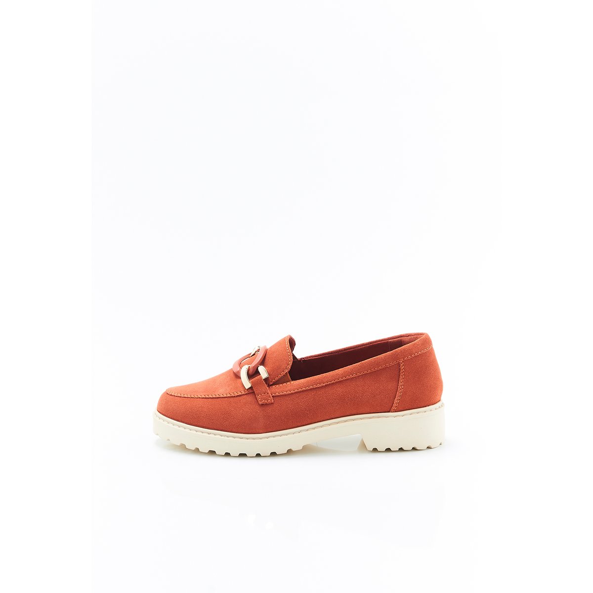Mocassins crantés avec chaînette Amortyl rose abricot intense, DAMART