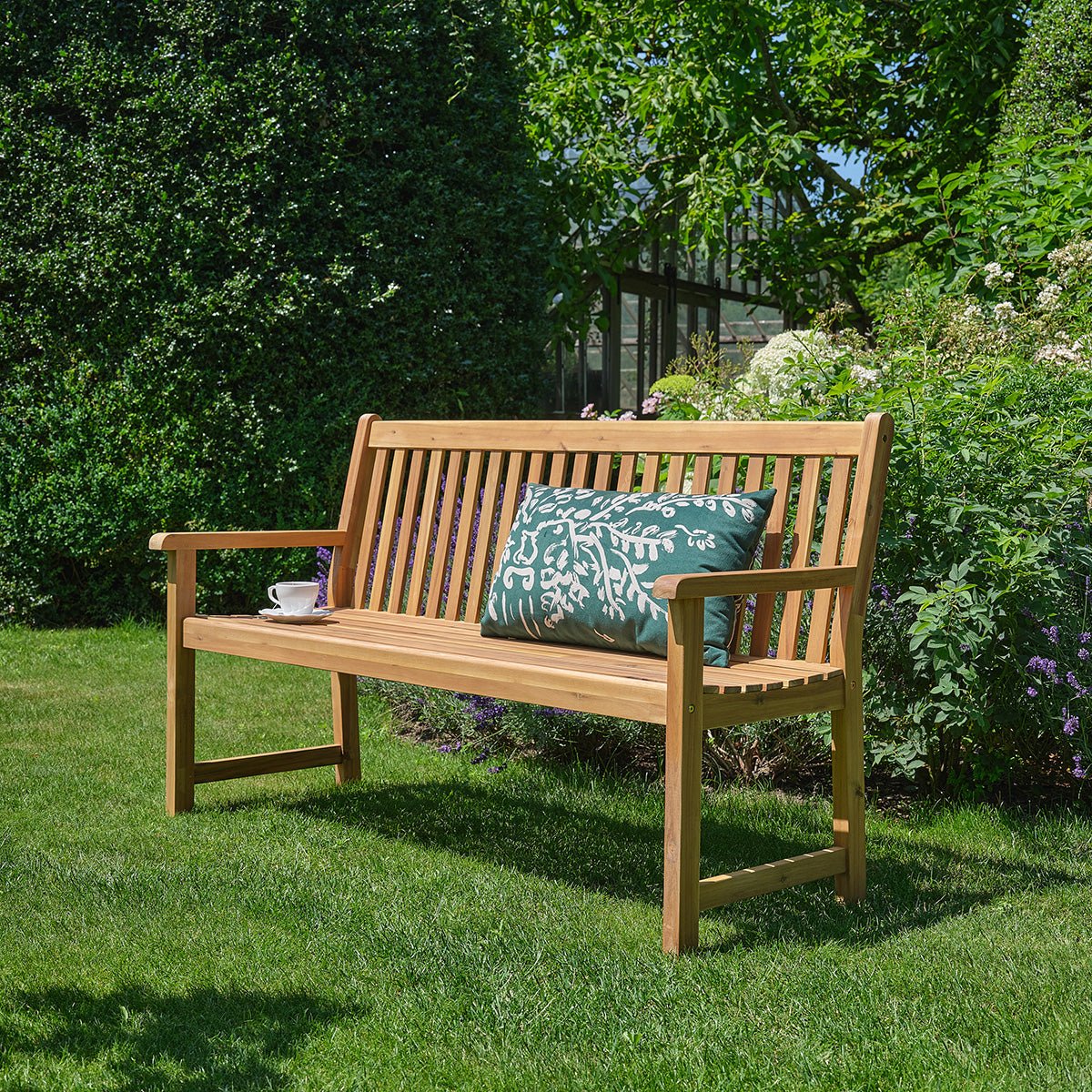 Banc de jardin en acacia massif 150 cm MILOS naturel, BERAH GETAH