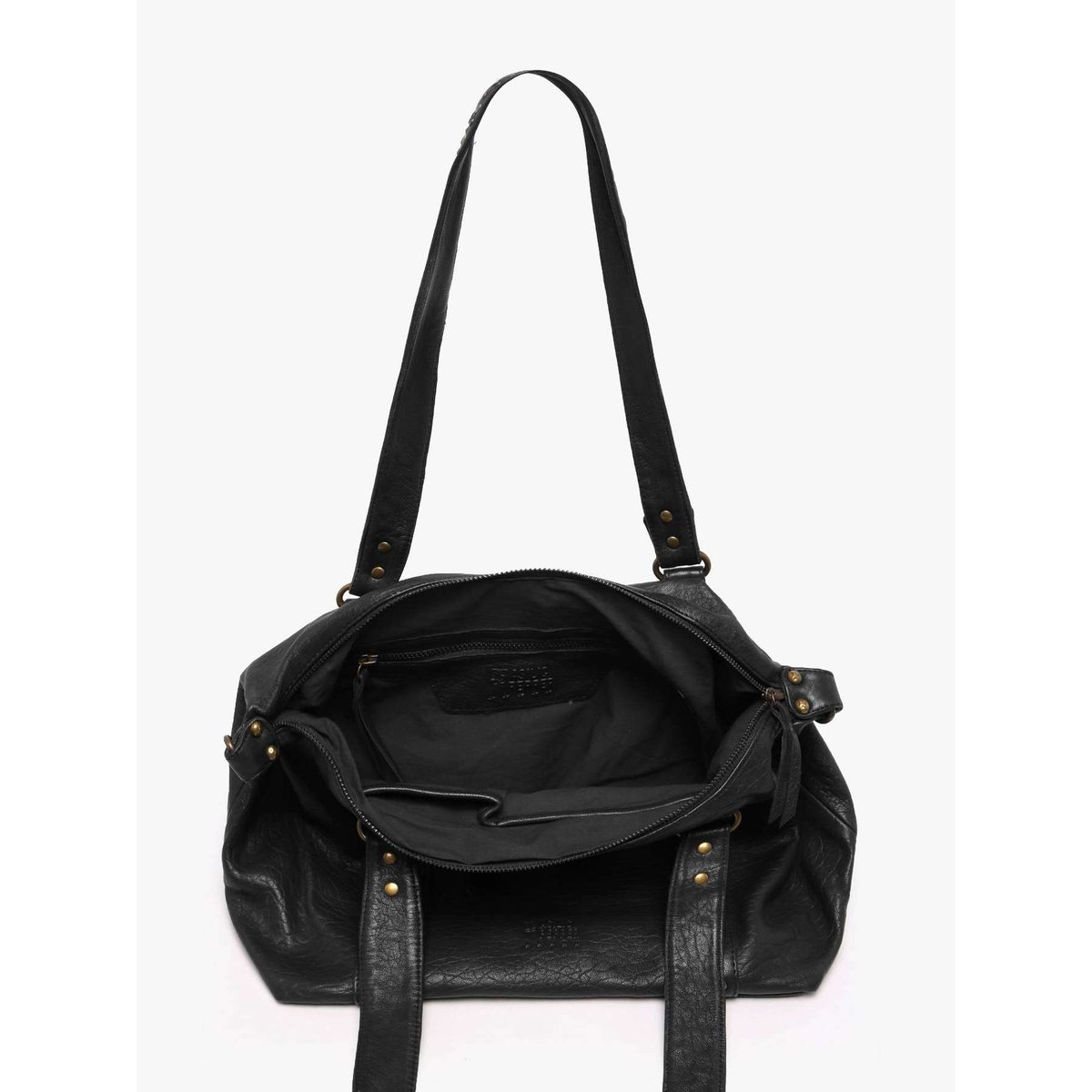 Sac porté épaule Brooklyn cuir black, BASILIC PEPPER