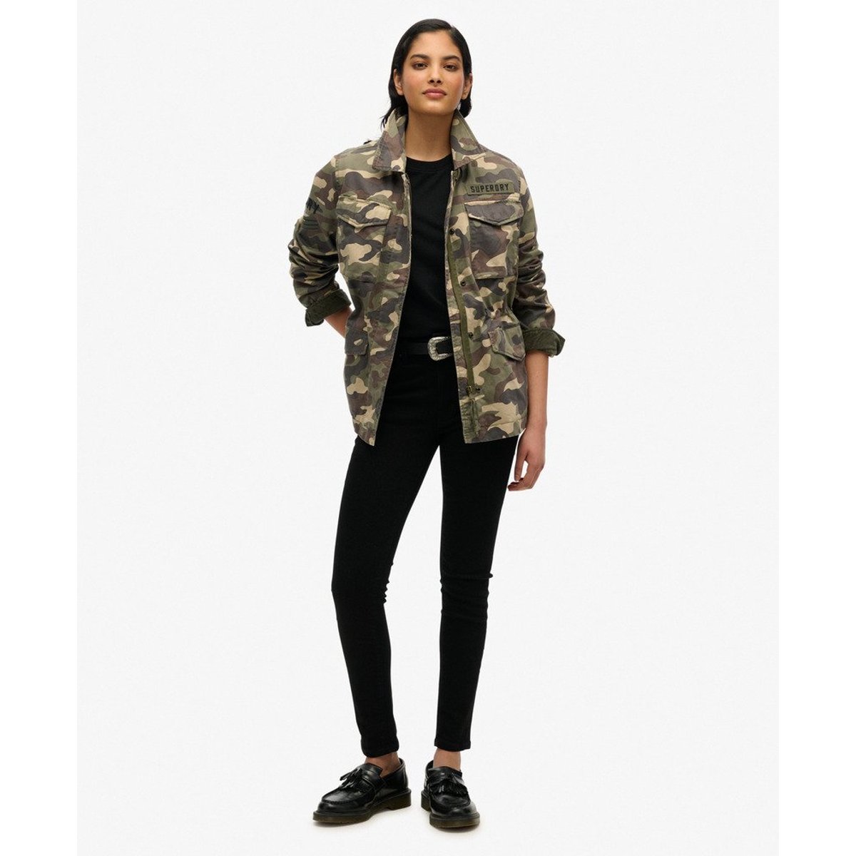 Veste militaire M65 fantaisie kaki camouflage, SUPERDRY