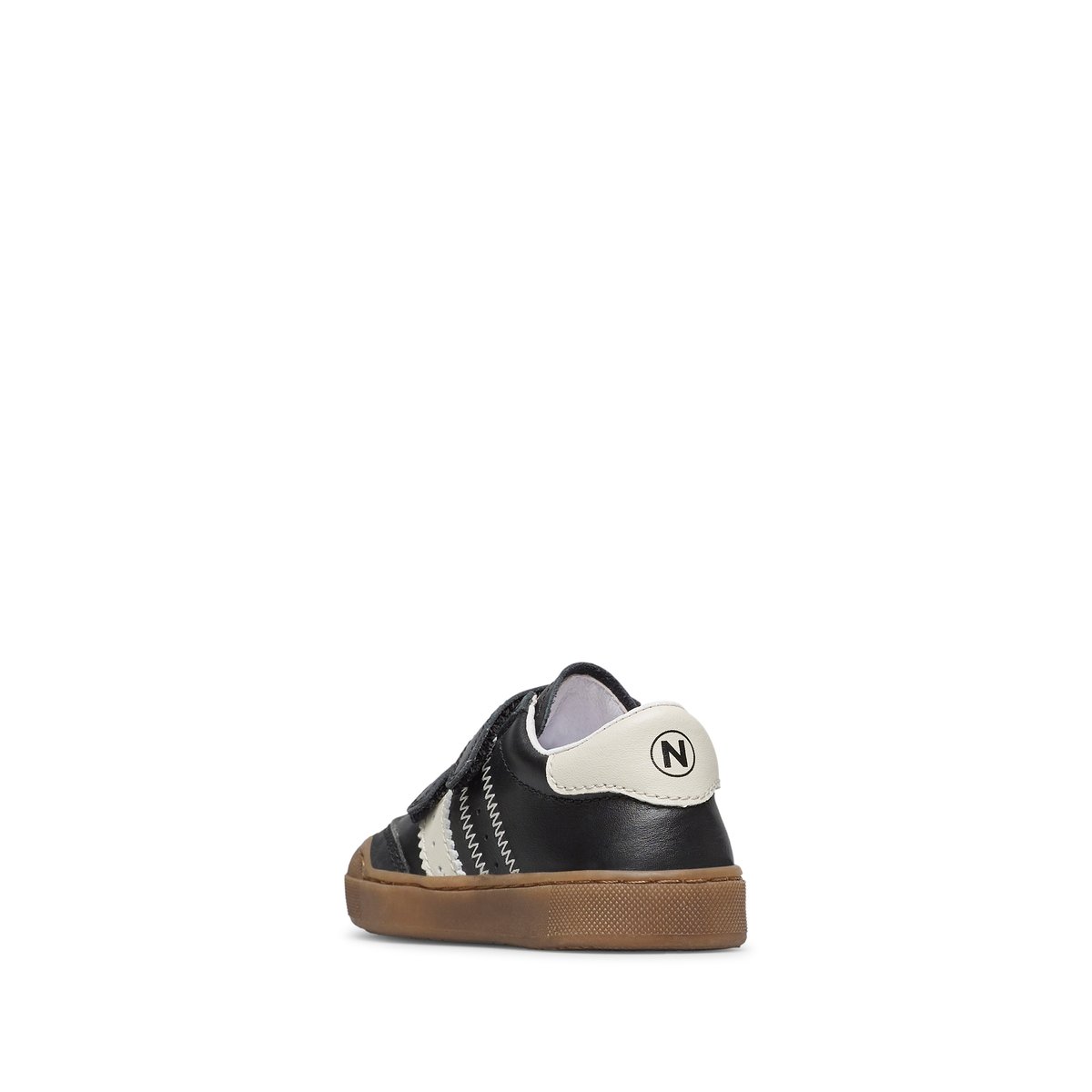 Baskets en cuir RIBY VL. blanc-noir, NATURINO