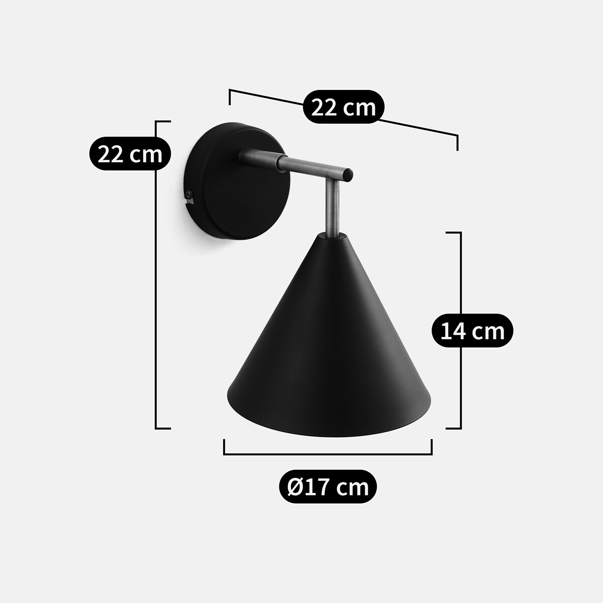 Applique orientable en métal fer, HIBA noir/laiton, LA REDOUTE INTERIEURS