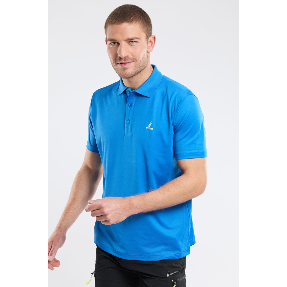 Polo en polyester recyclé GALT turquoise, BERMUDES