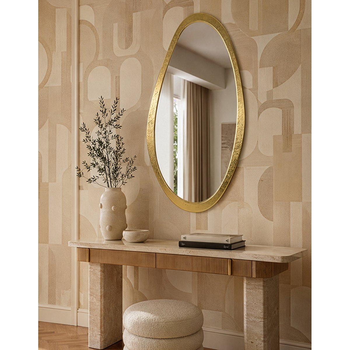 Miroir organique 65x120cm or, EMDE