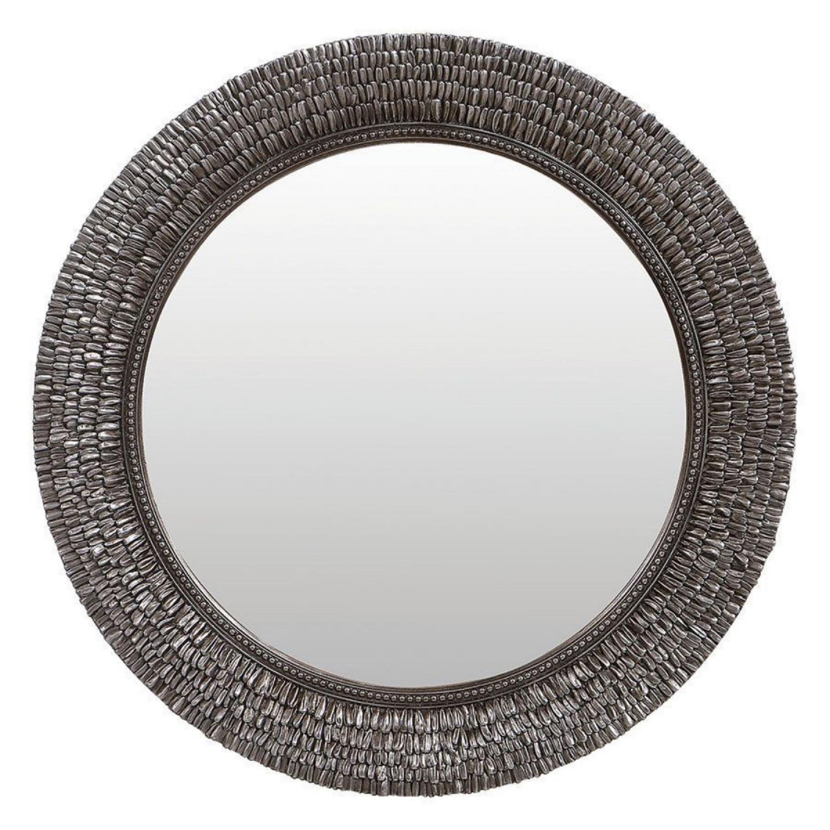 Miroir rond argenté vieilli - CHARME gris, INTERIOR'S