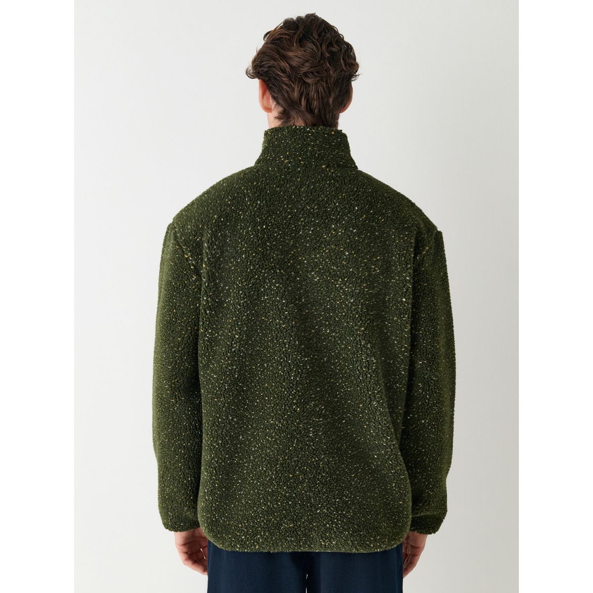 Veste polaire en peau lainée kaki vert nep, NEXT
