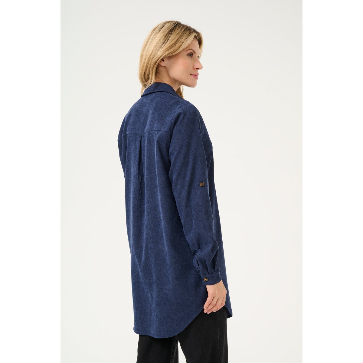 Long sleeved shirt bleu midnight marine cc, KAFFE