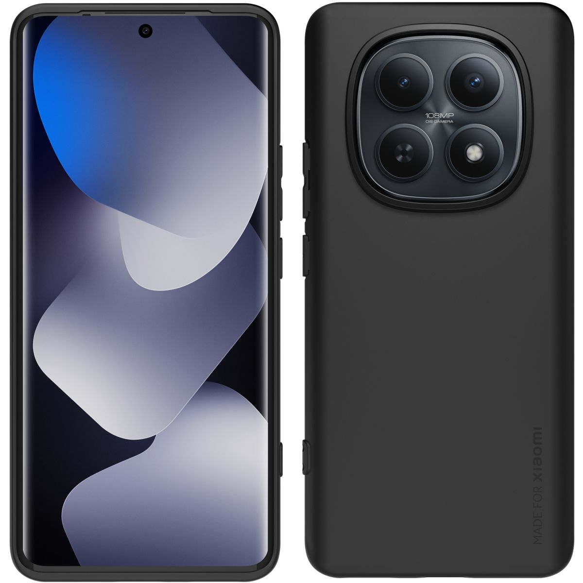 Coque Redmi Note 15 4G/5G Noir couleur unique, MADE FOR XIAOMI