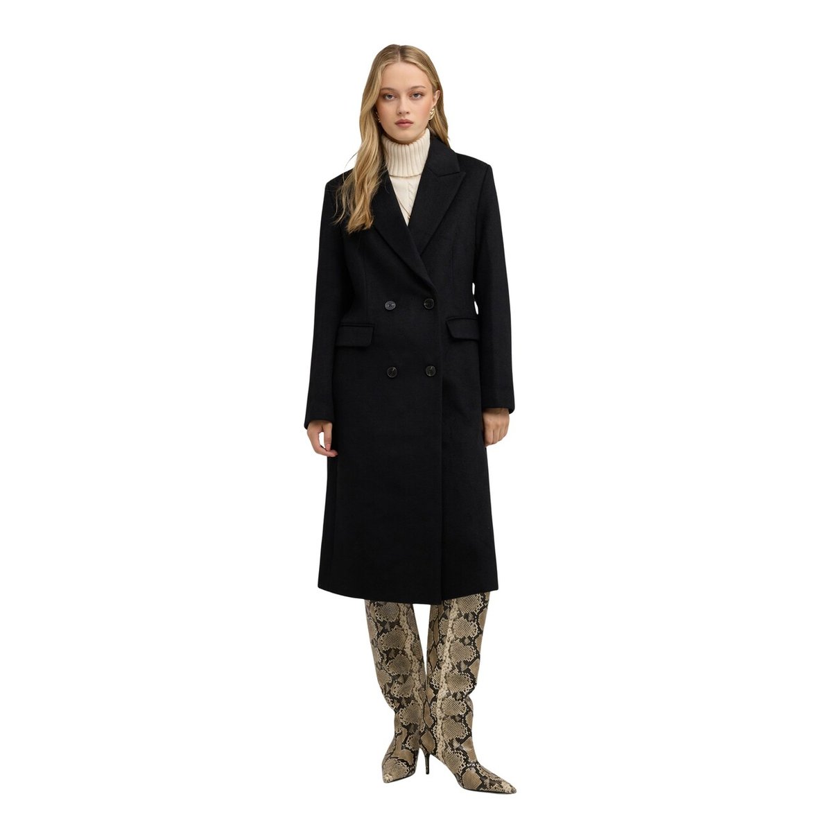 Manteau croisé noir, MOTIVI