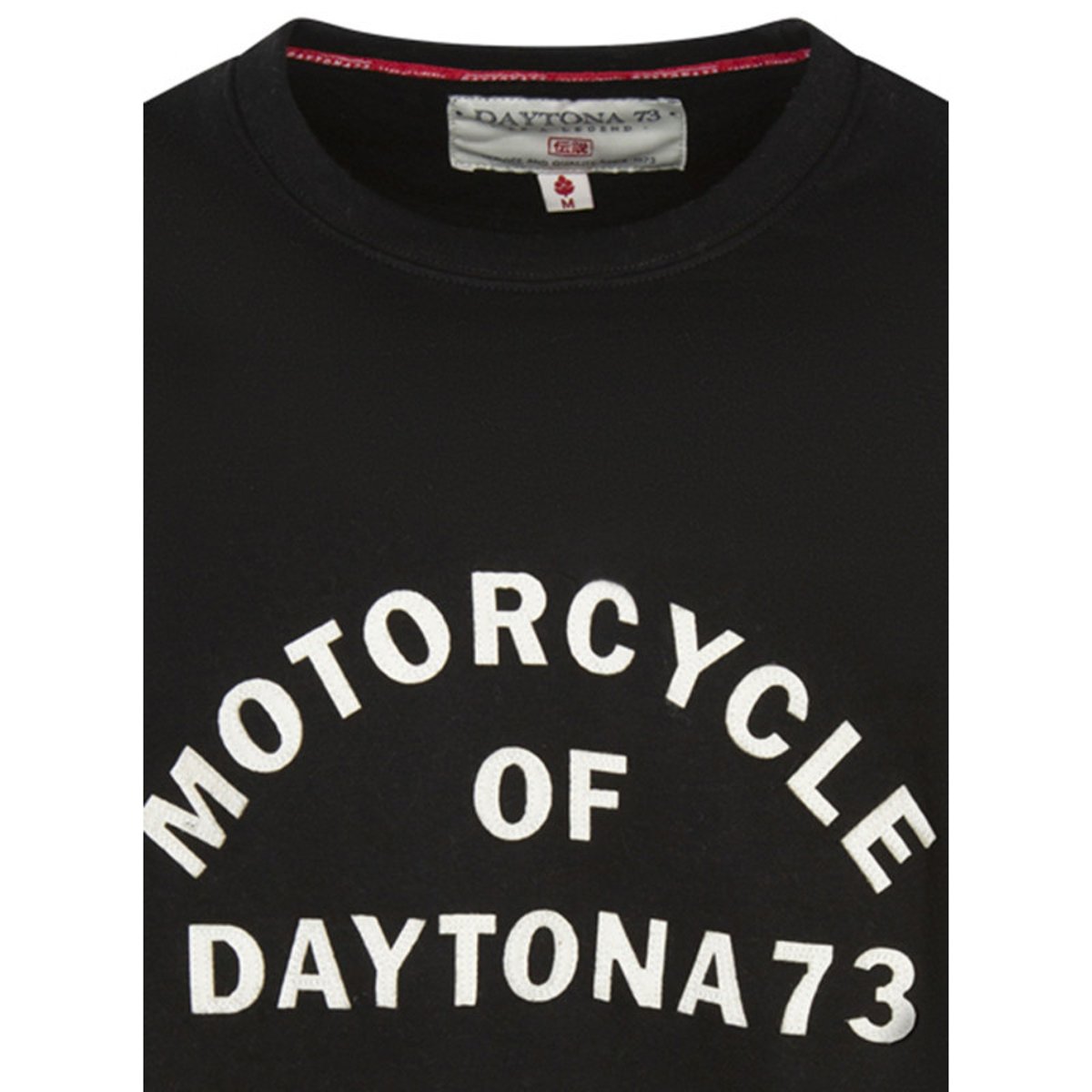 Sweat en coton mélangé noir uni avec écritures brodées à la poitrine noir, DAYTONA