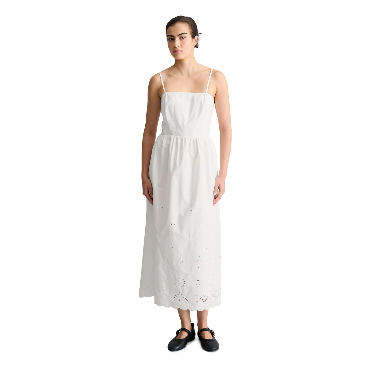 Robe en dentelle slim avec Broderie Anglaise blanc, MARC O’POLO DENIM