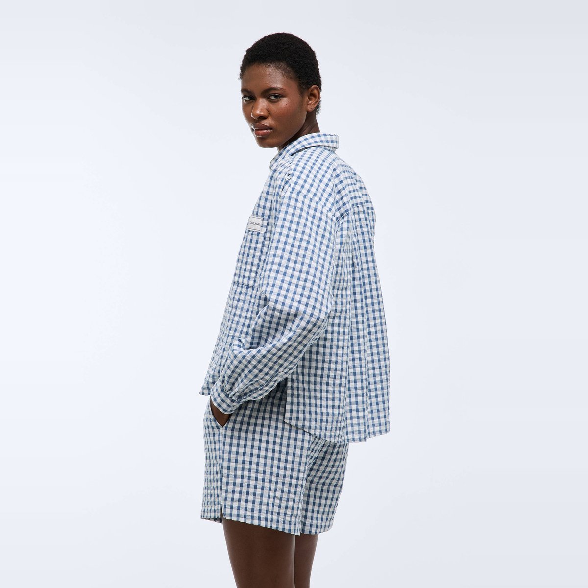 Chemise de plage vichy en coton BIO GOTS tender, MONOPRIX