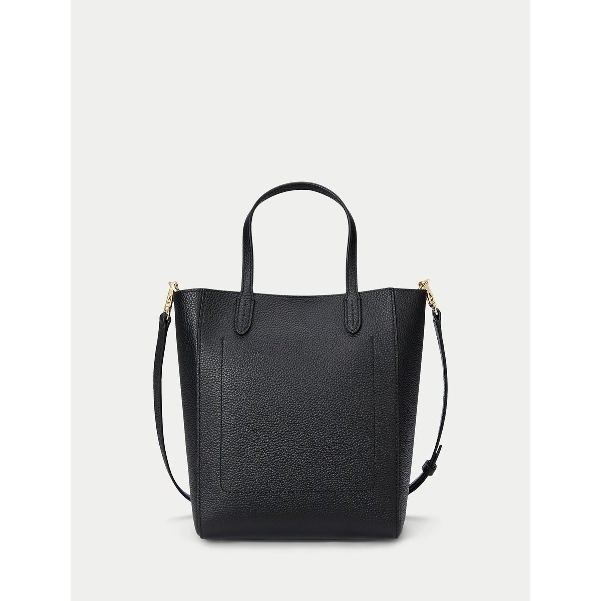 Cameryn Small Leather Tote Bag with Shoulder Strap black, LAUREN RALPH LAUREN
