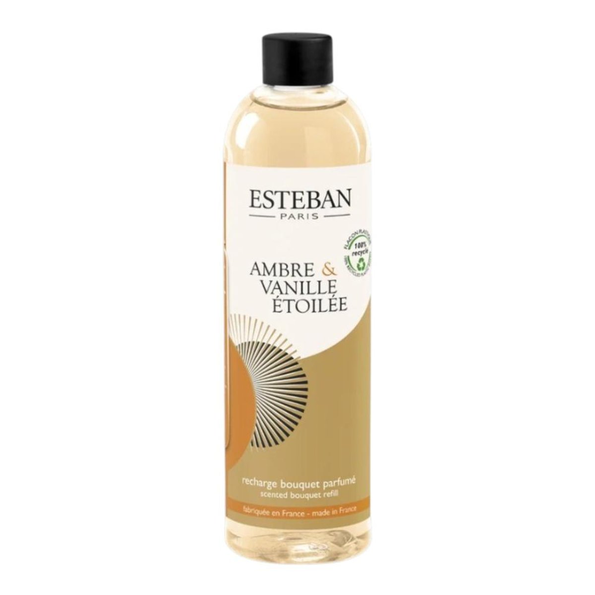 Parfum d'intérieur - Recharge bouquet parfumé Ambre et vanille étoilée 250 ml transparent, ESTEBAN
