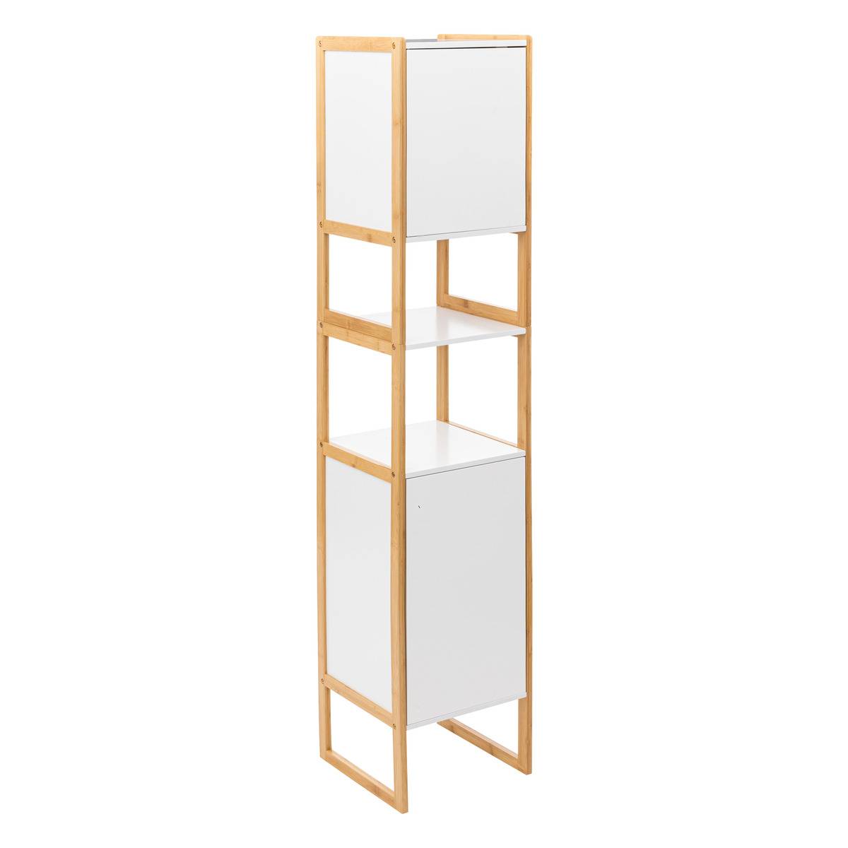 Colonne de rangement 2 portes en bois NATURÉO blanc, 5FIVE SIMPLY SMART