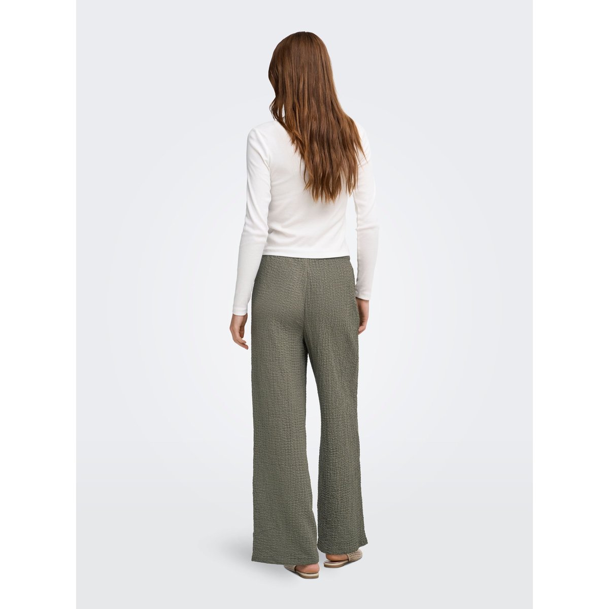 Pantalon À Jambe Large grise - smokey olive, ONLY