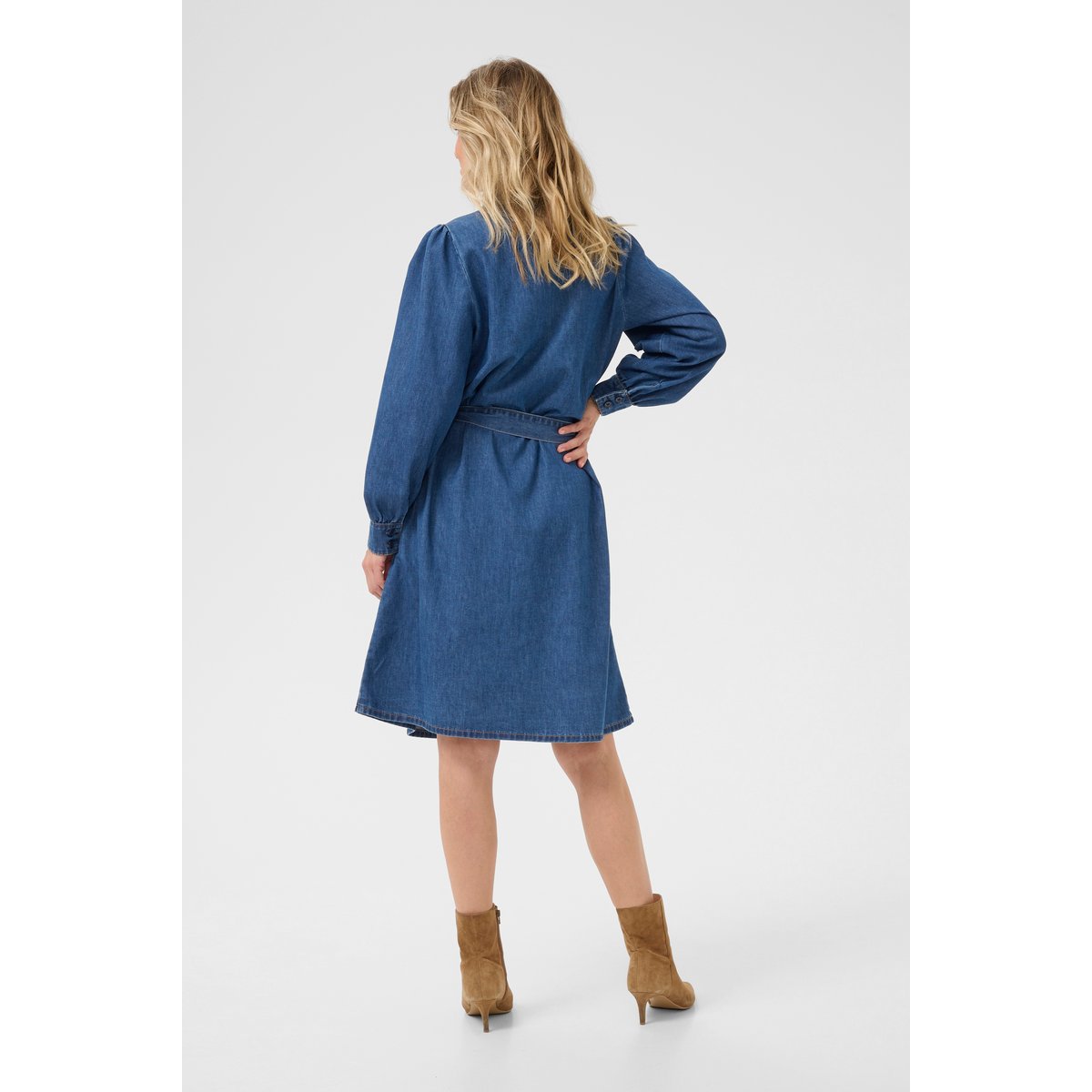 Robe en jean bleu jasper blue denim, CREAM