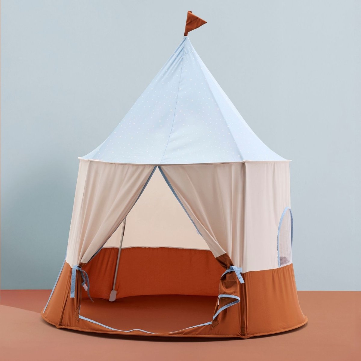 Tente de jeu bleu, écru, marron, KID'S CONCEPT