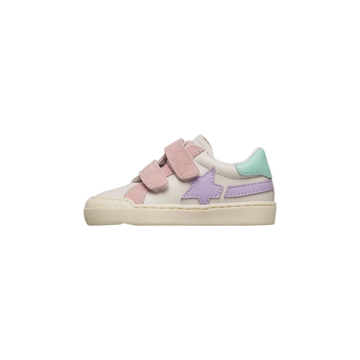 Sneakers en cuir et en daim SINGERY LOW VL. blanc-bleu, NATURINO