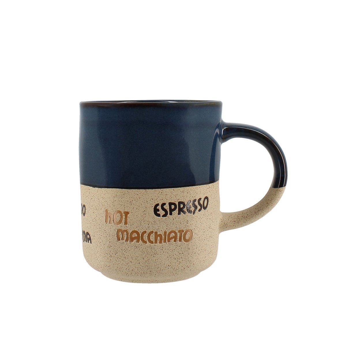 Lot de 6 tasses assorties 34cl, MACCHIATO blanc-bleu-marron, NOVASTYL