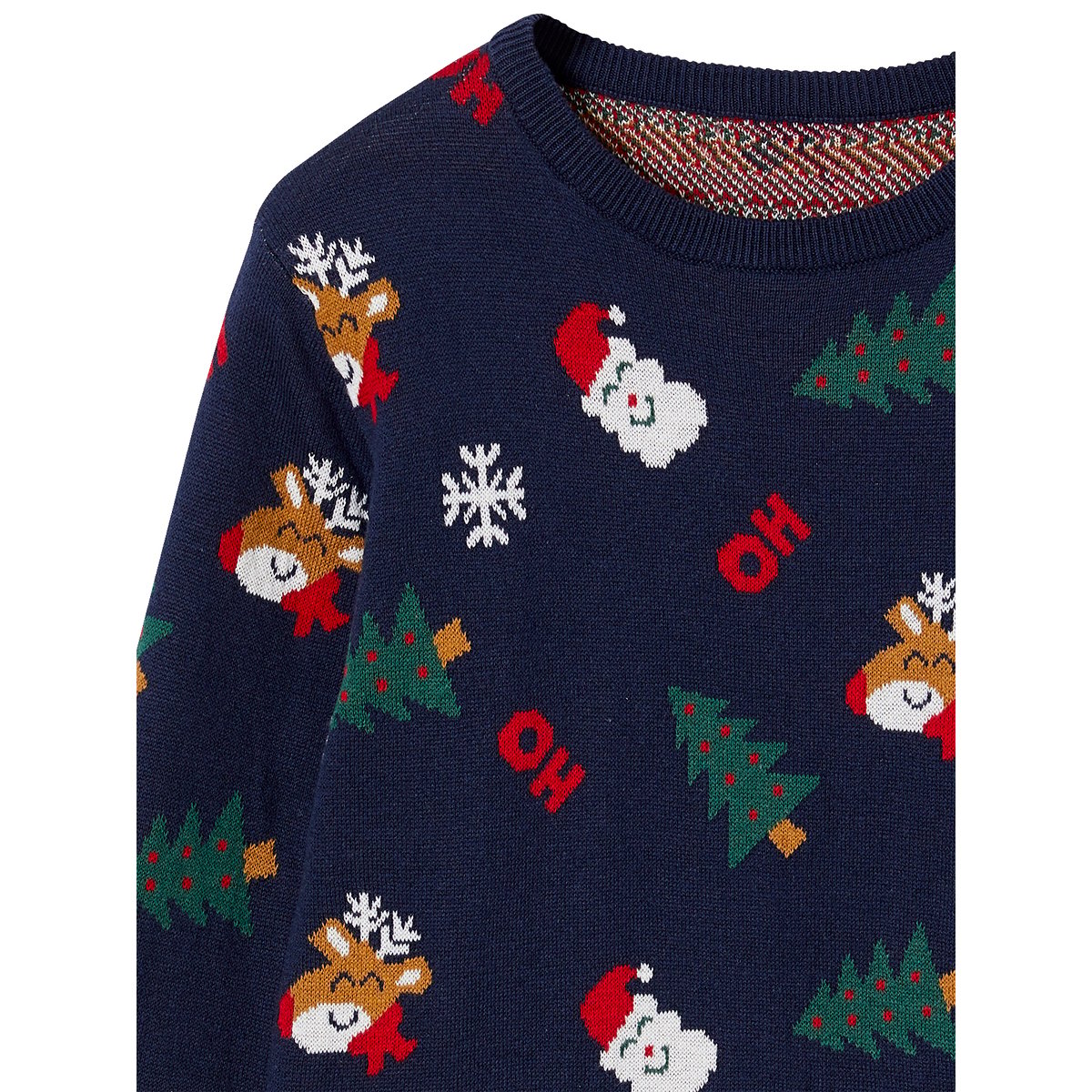 Pull Noël jacquard motifs ludiques marine, VERTBAUDET