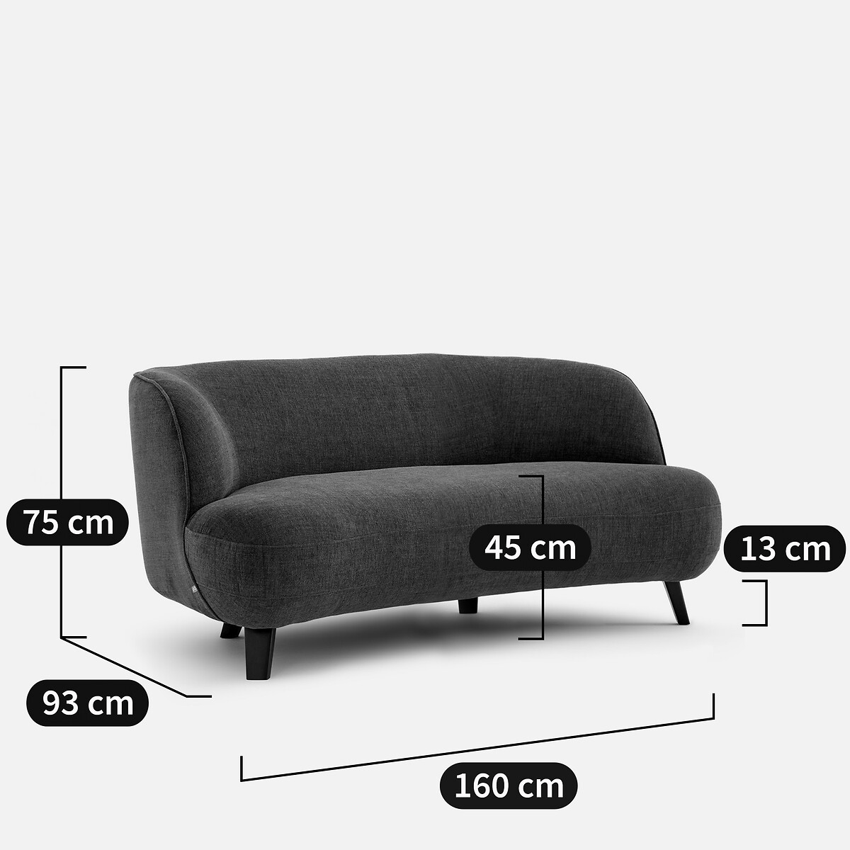 Canapé XS, 3 places, en polyester, ROSEBURY ivoire, EMMANUEL GALLINA X AM.PM
