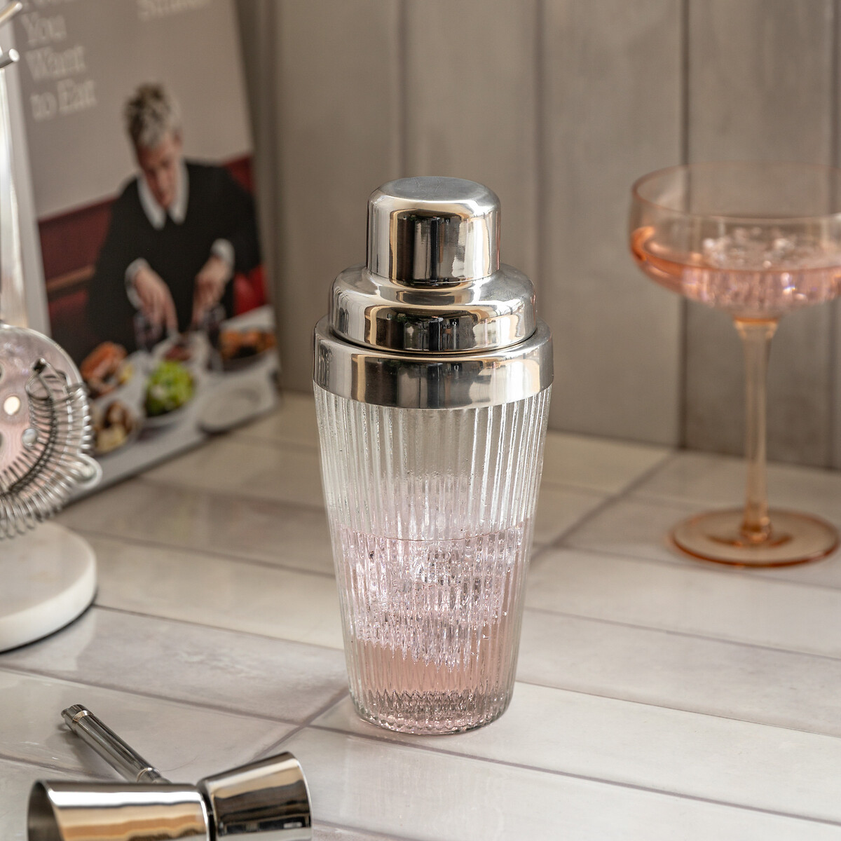 Glass Cocktail Shaker silver-coloured, ÉDITÉ