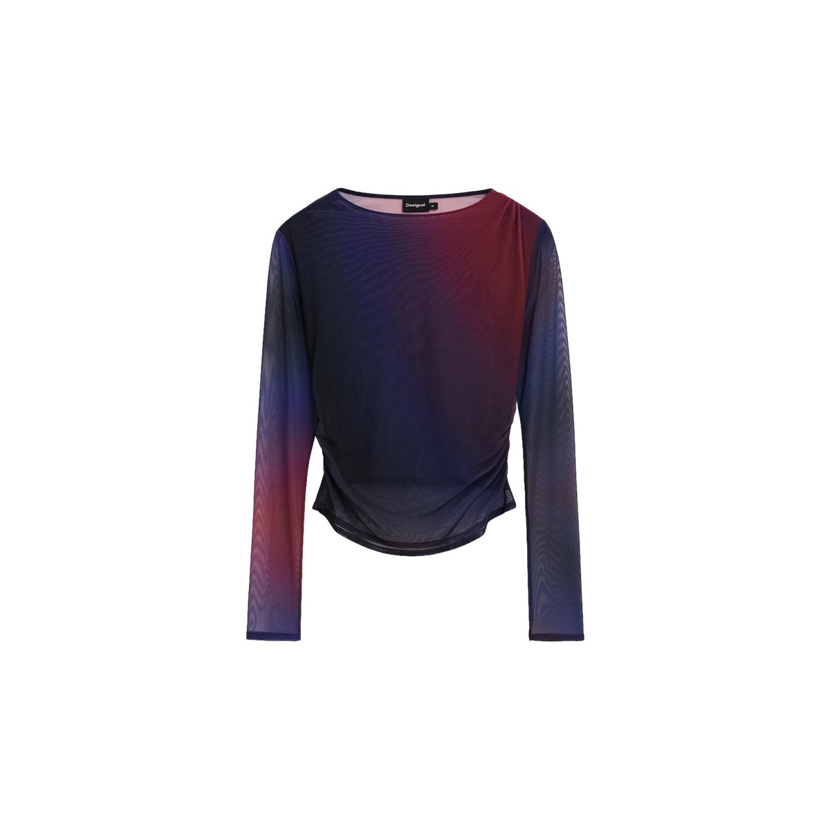T-shirt drapé en tulle bleu, DESIGUAL