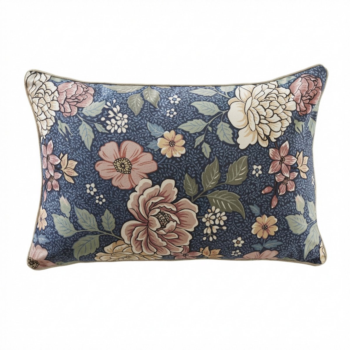 Coussin rectangulaire déhoussable 40x60 cm Velours de Coton Justine multicolore, EDEN