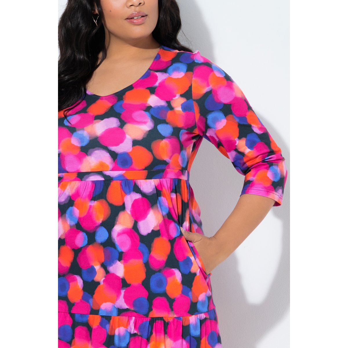 Robe maxi motif gros pois noir, ULLA POPKEN