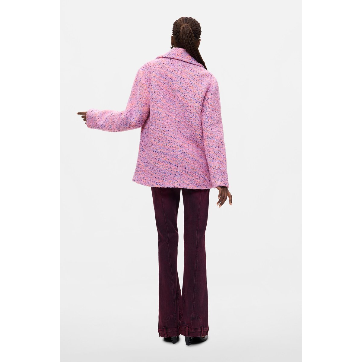 Manteau court à poches rose, DESIGUAL