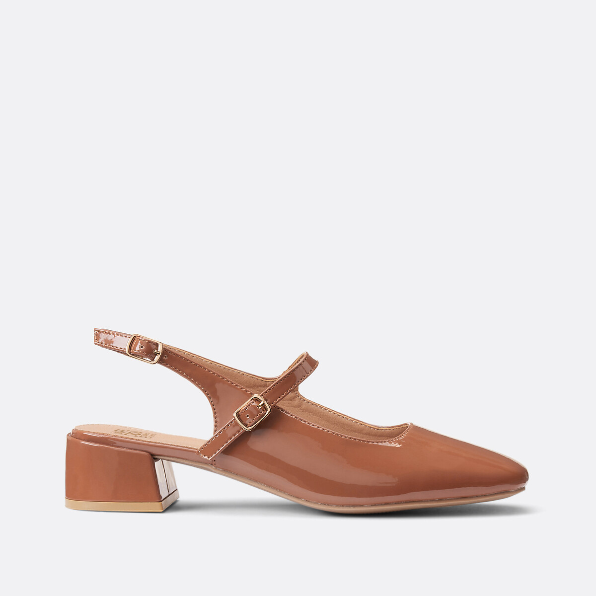 Ballerines babies vernies à petit talon camel, LA REDOUTE COLLECTIONS