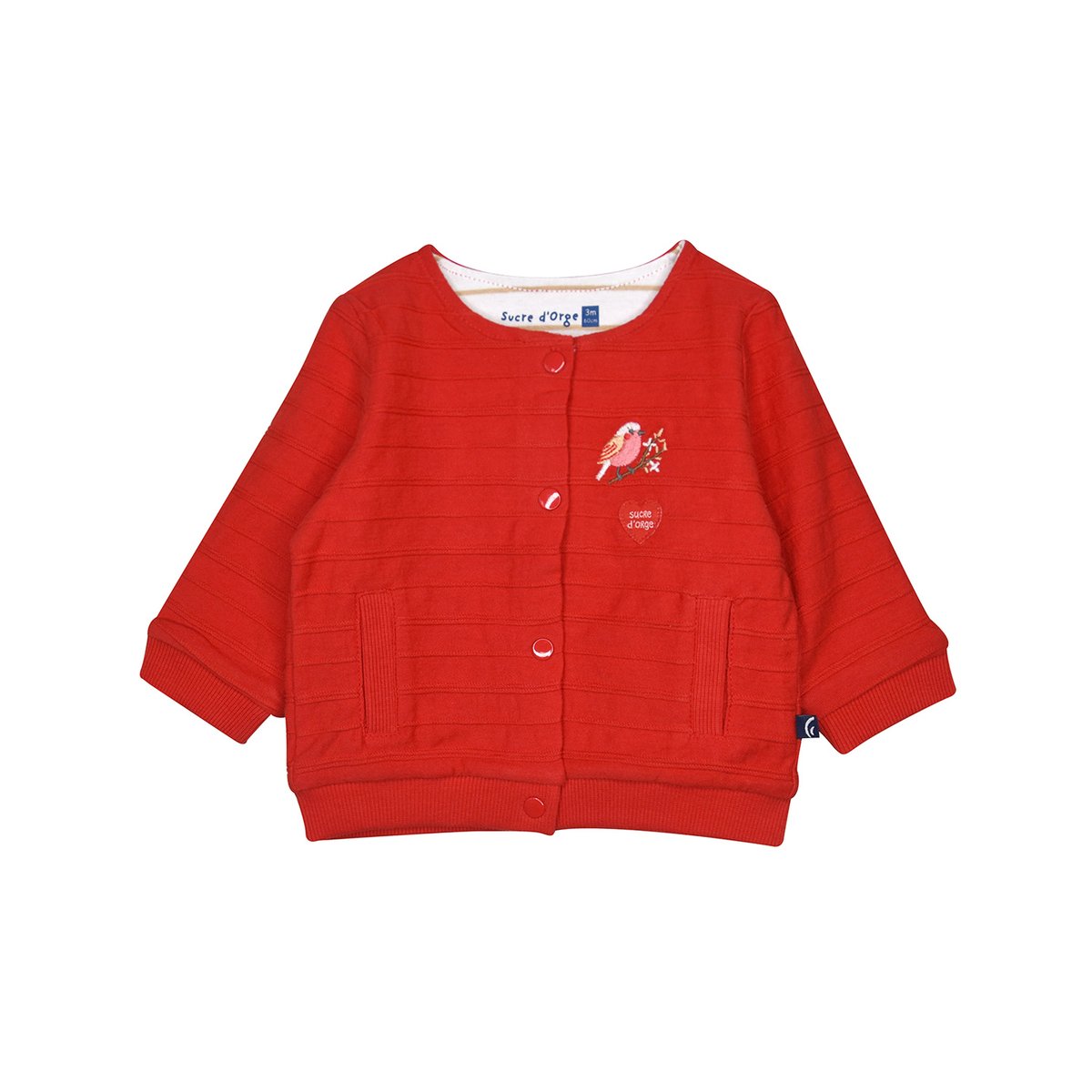 Cardigan rafaella maille bebe rouge, SUCRE D'ORGE