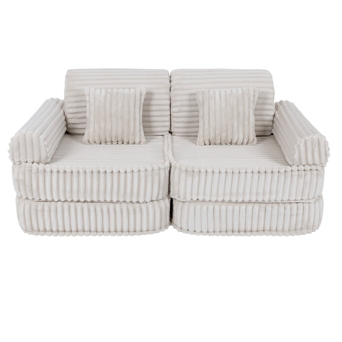 Canapé chambre enfant modulable 120 cm 10 pcs CHURROS blanc, MEOW BABY