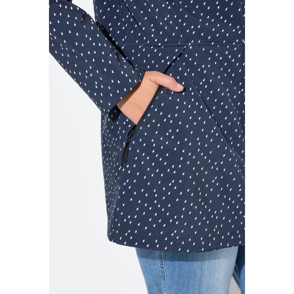 Veste longue Softshell imperméable marine, ULLA POPKEN